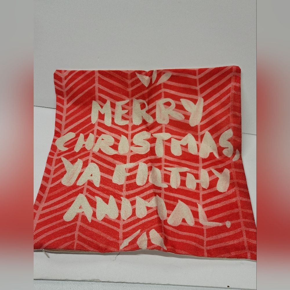 Merry Christmas, Ya Filthy Animal – Red Pillow Cover 17" x 17" Large